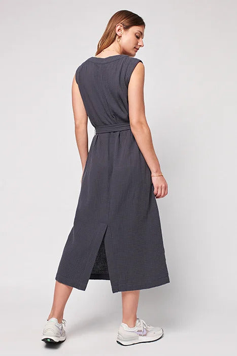 Dream Cotton Gauze Costa Dress - Washed Black