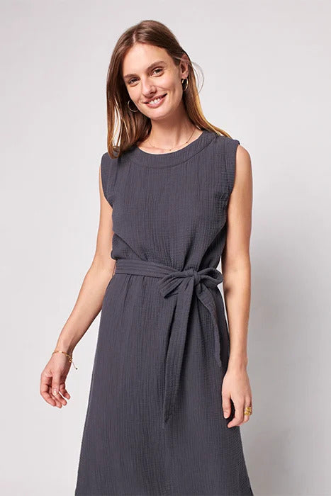 Dream Cotton Gauze Costa Dress - Washed Black
