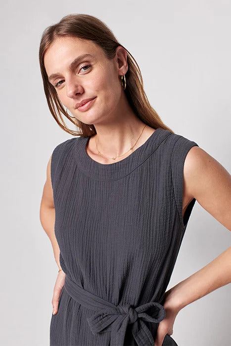 Dream Cotton Gauze Costa Dress - Washed Black