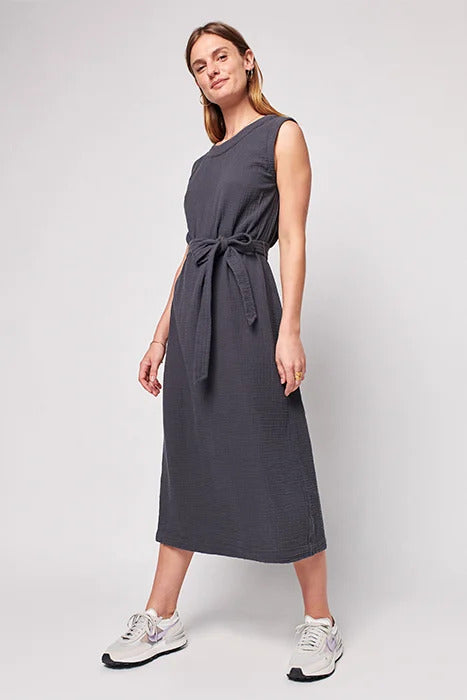 Dream Cotton Gauze Costa Dress - Washed Black