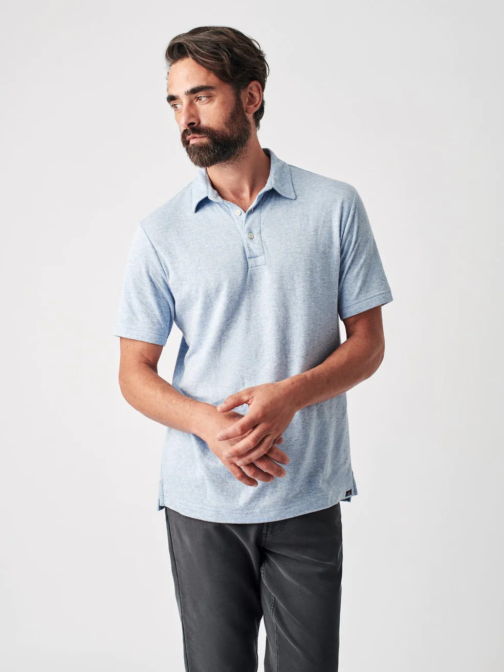Cloud™ Short-Sleeve Polo - Light Blue Heather
