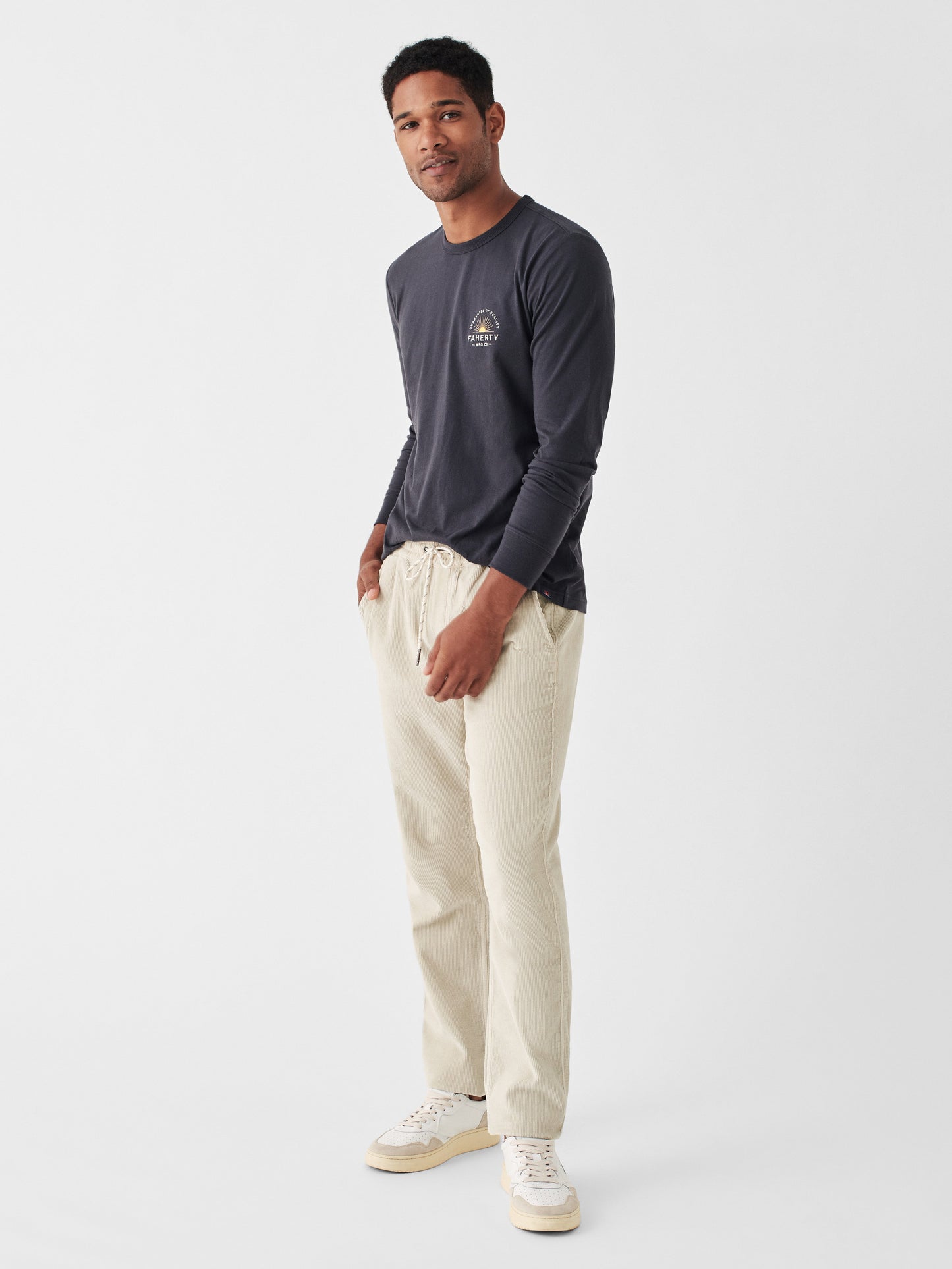 Drawstring Corduroy Pant - Stone Valley - M