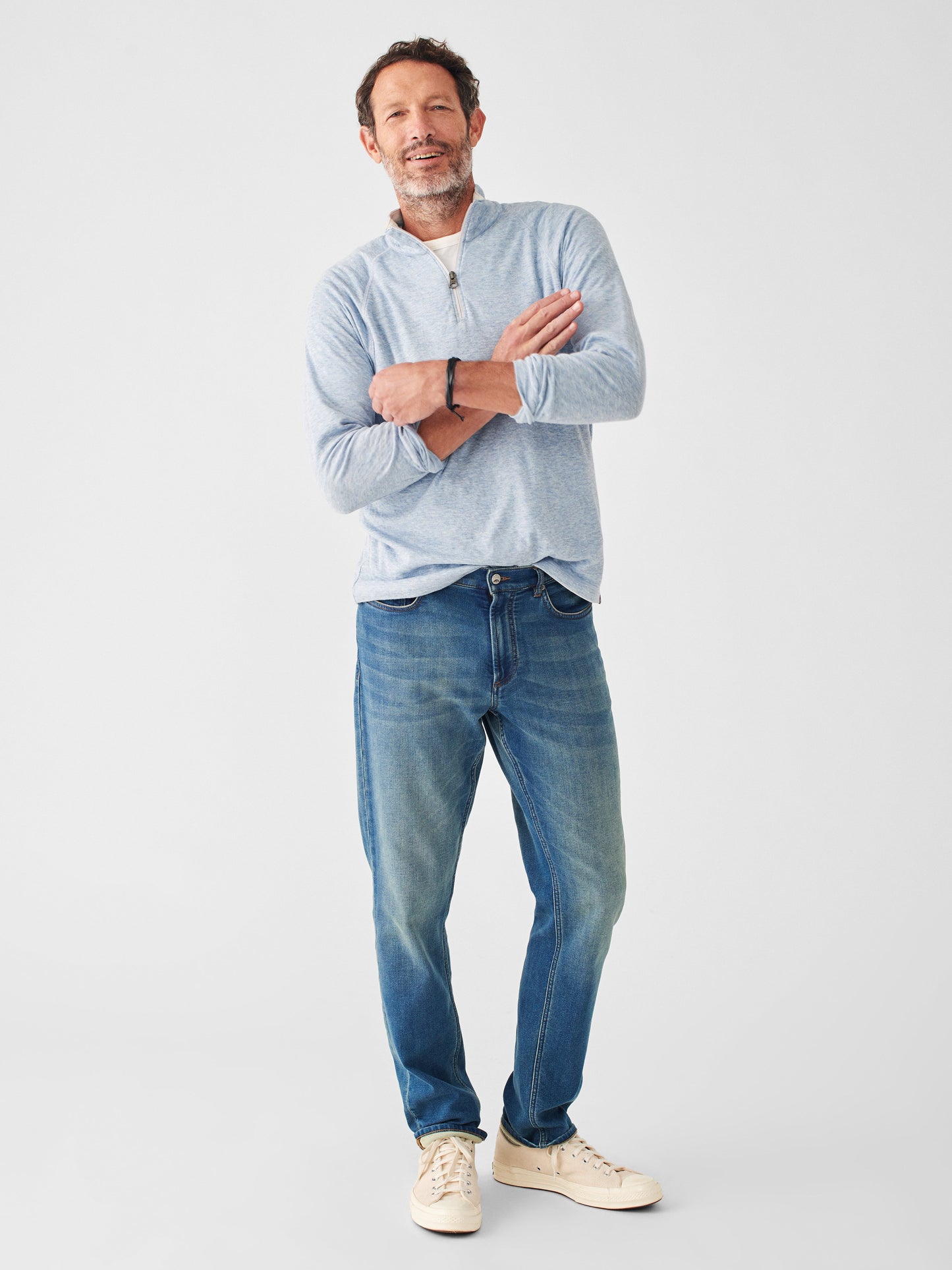 Cloud™ Quarter Zip - Light Blue Heather