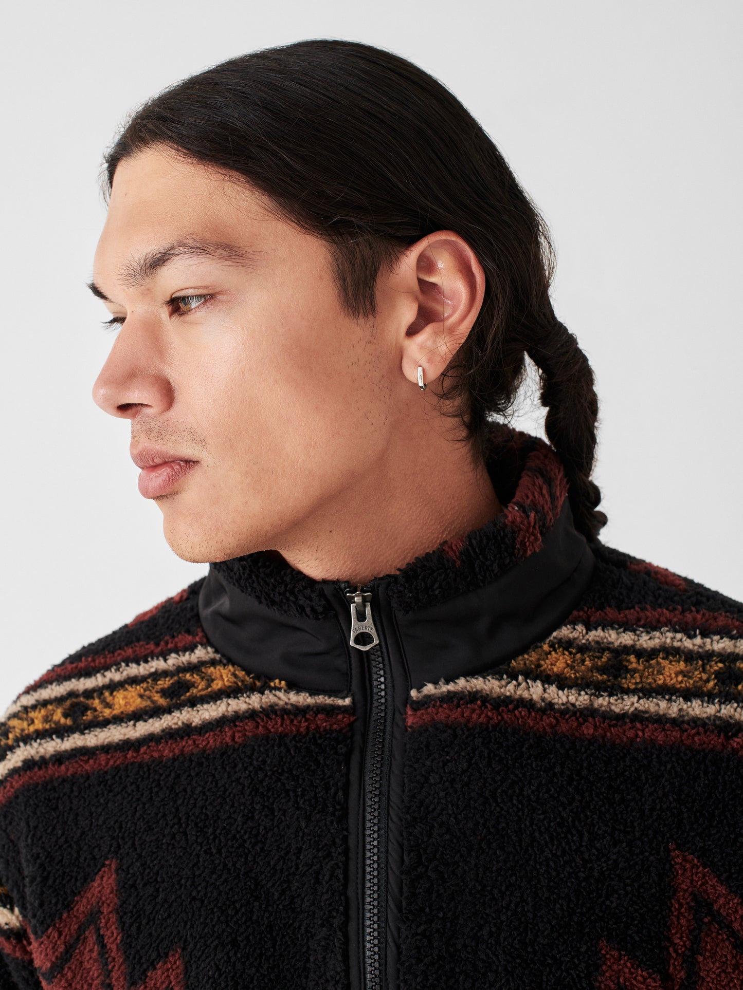 Doug Good Feather High Pile Fleece Full Zip - Faded Black Star Nation