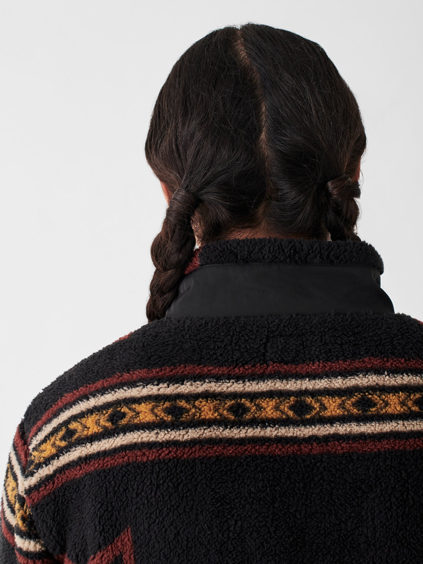 Doug Good Feather High Pile Fleece Full Zip - Faded Black Star Nation