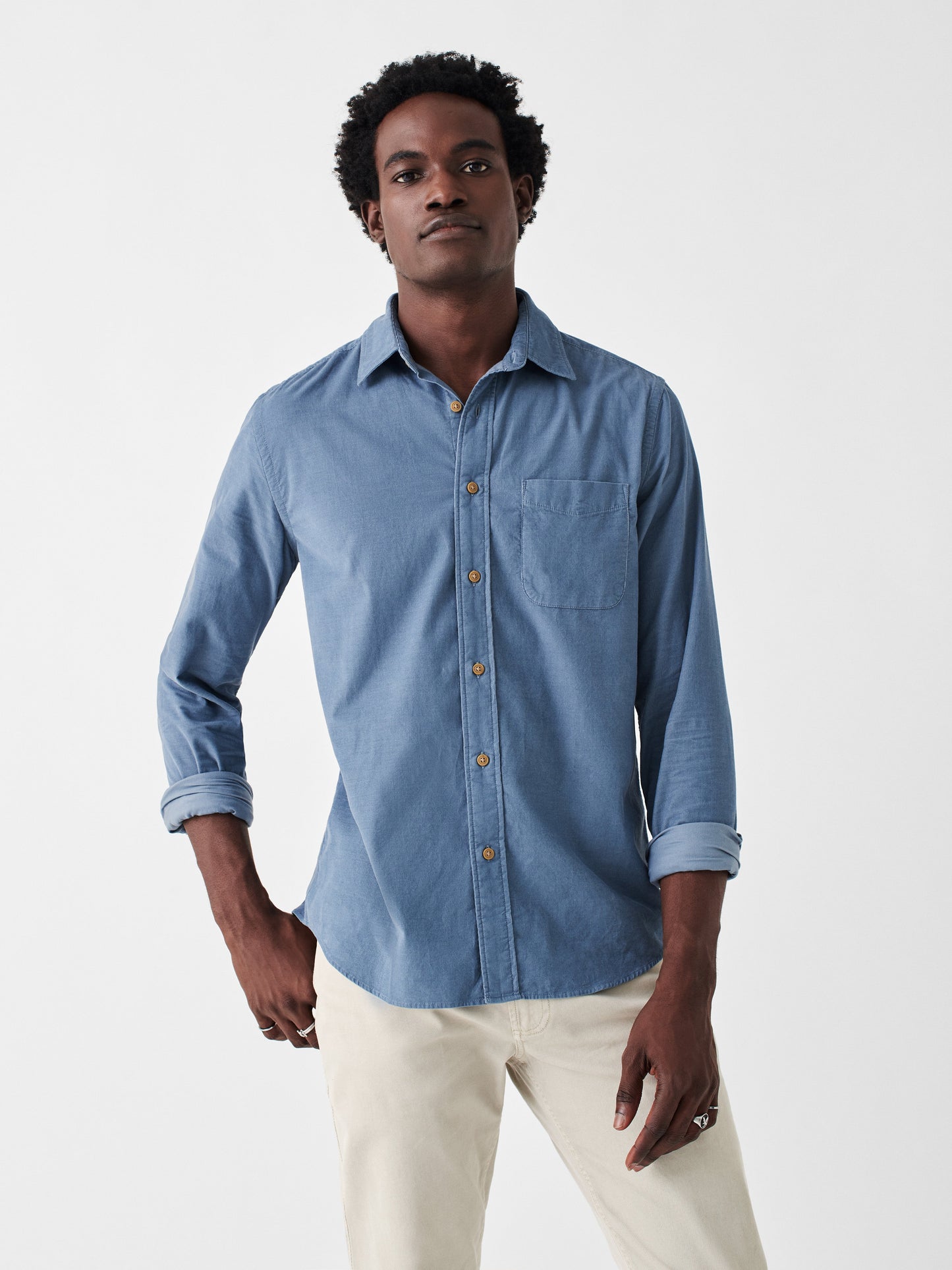 Stretch Corduroy Shirt - Deep Marine - M