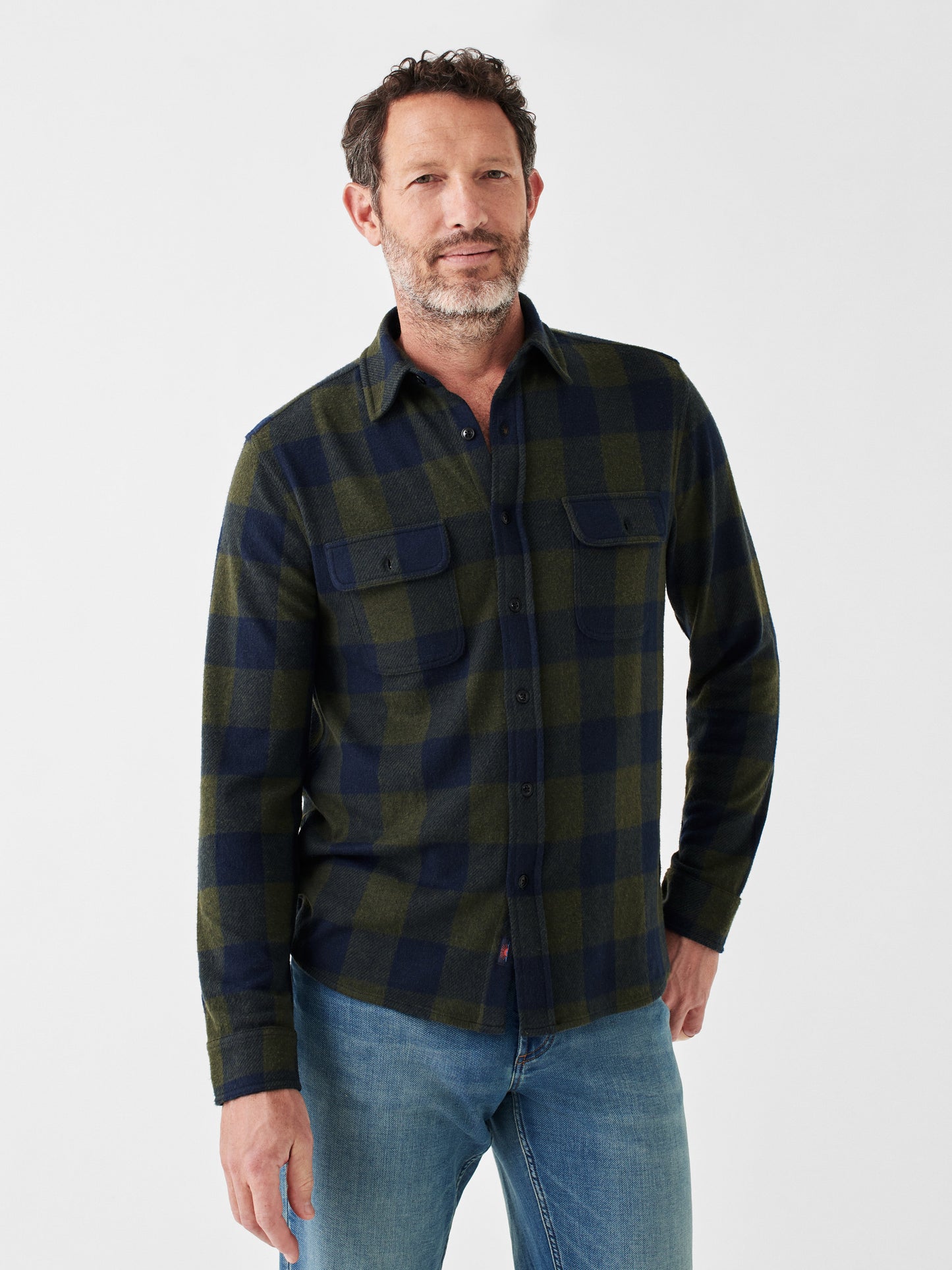 Legend™ Sweater Shirt - Navy Olive Buffalo