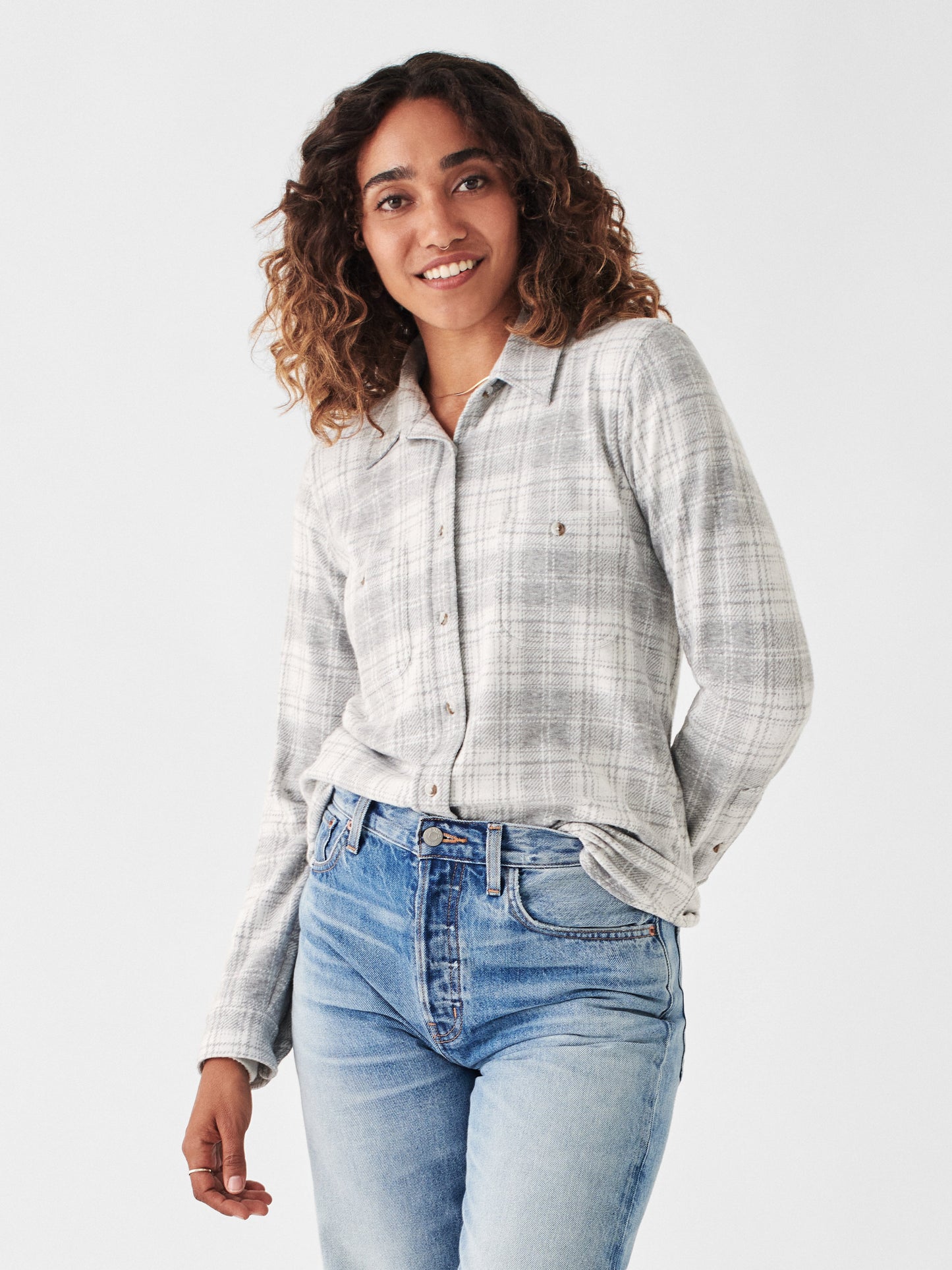Legend™ Sweater Shirt - Winter Clouds Plaid - M