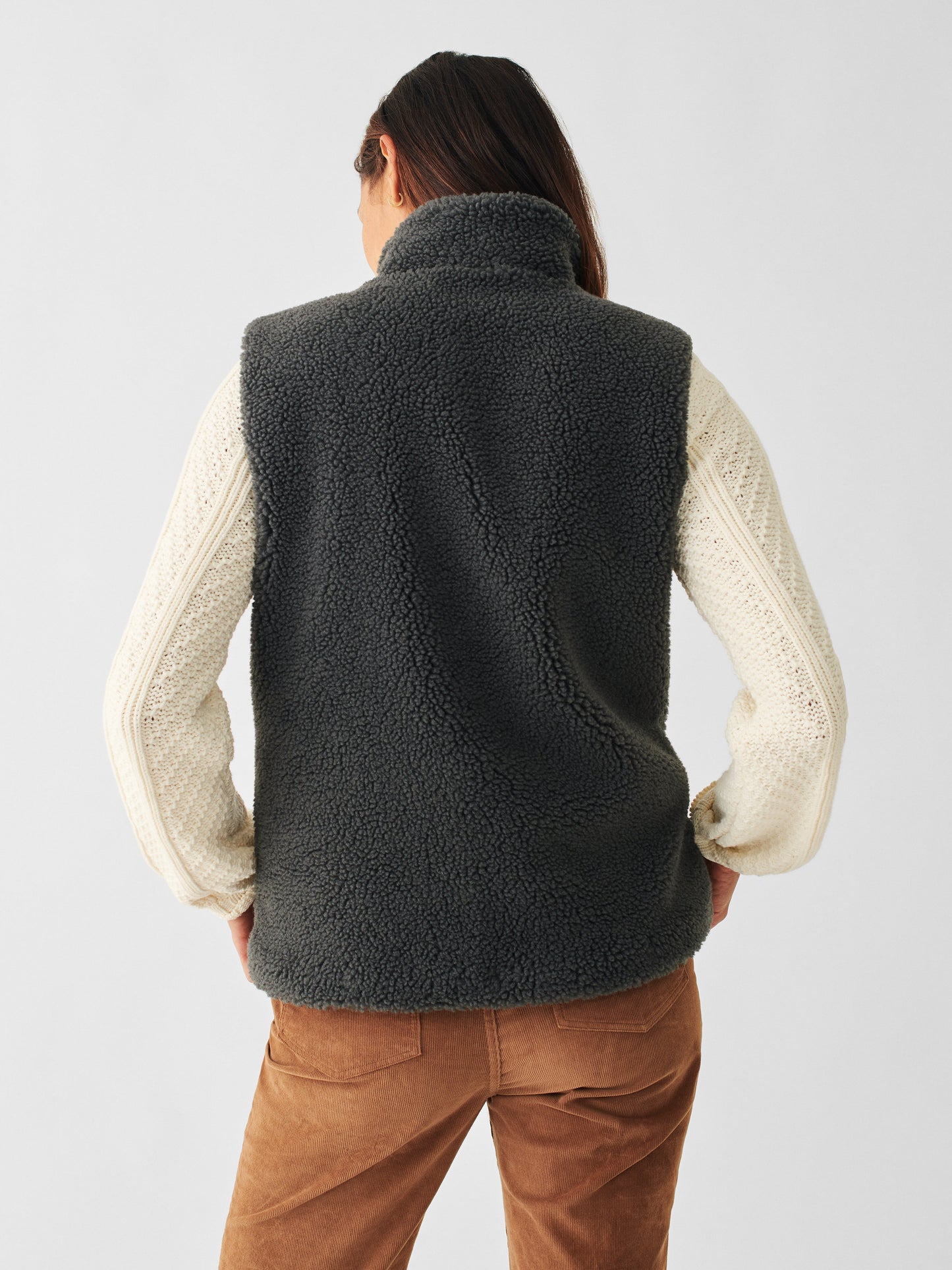 Ashbury High Pile Fleece Vest - Washed Black
