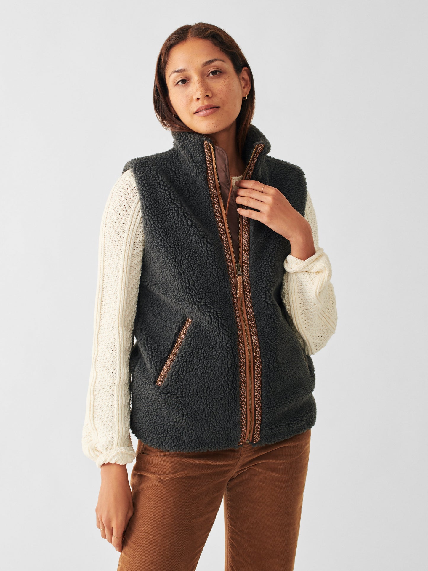 Ashbury High Pile Fleece Vest - Washed Black