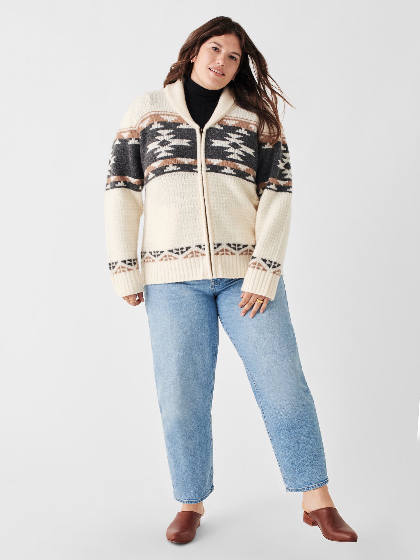 B.Yellowtail Fairisle Zip Cardigan - Great Plains