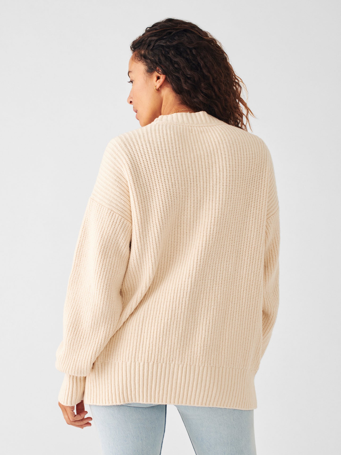 Cozy Cotton Boyfriend Cardigan - Natural