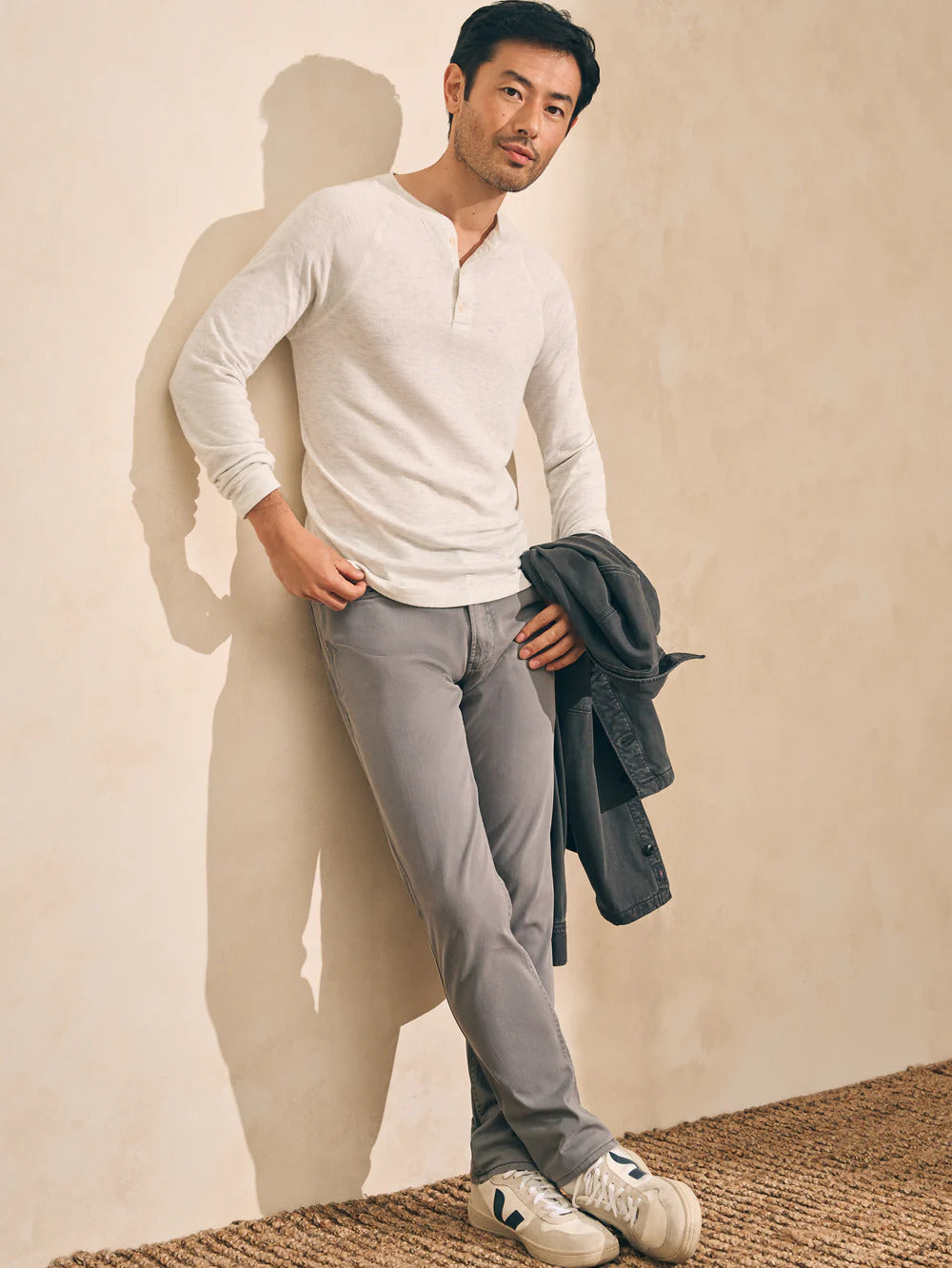 Cloud™ Long-Sleeve Henley - Ivory Heather