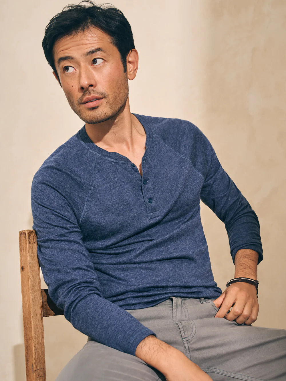 Cloud™ Long-Sleeve Henley - Navy Heather