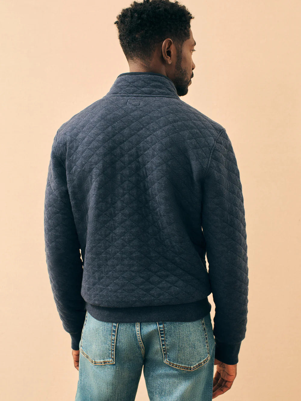 Epic Quilted Fleece Pullover - Navy Melange