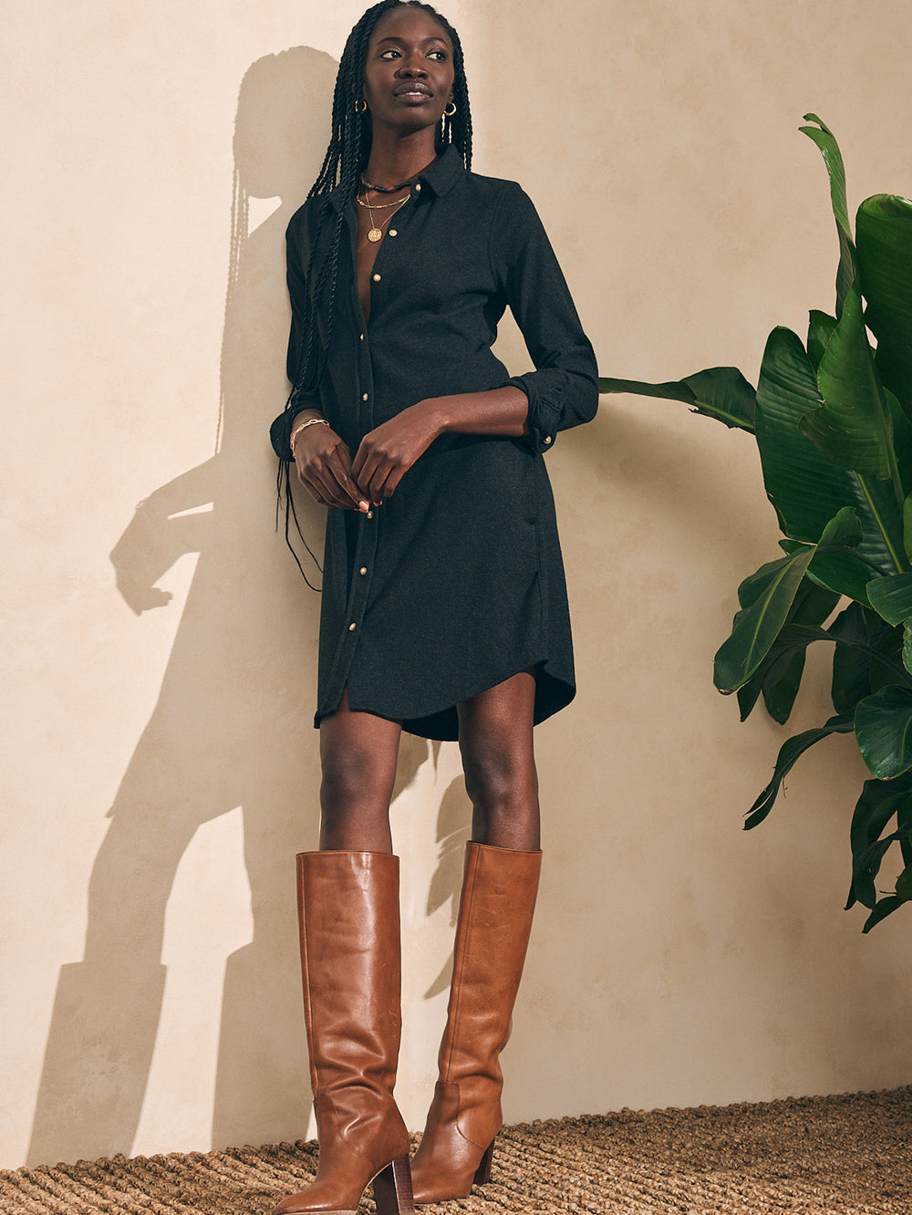 Legend™ Sweater Dress - Heathered Black Twill - M