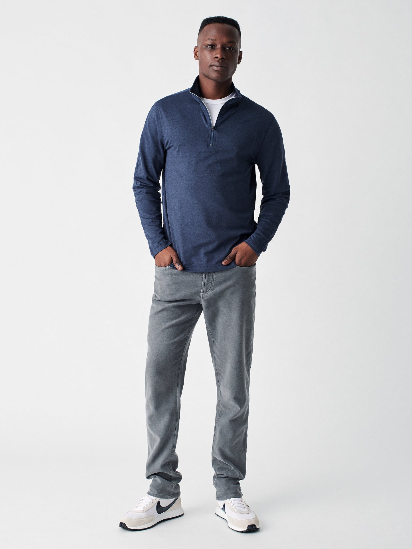 Forever Quarter Zip - Navy Steel Heather