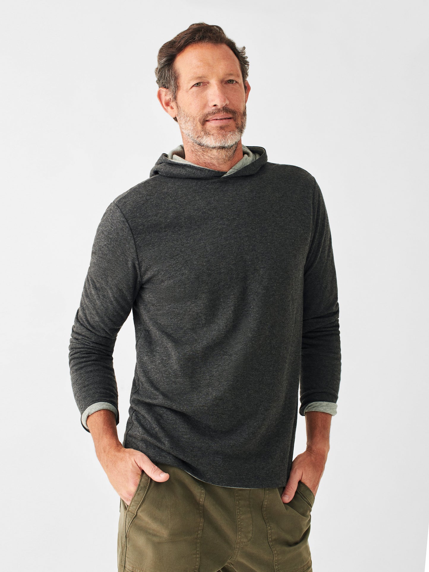 Cloud™ Reversible Hoodie - Charcoal Heather/Light Grey Heather