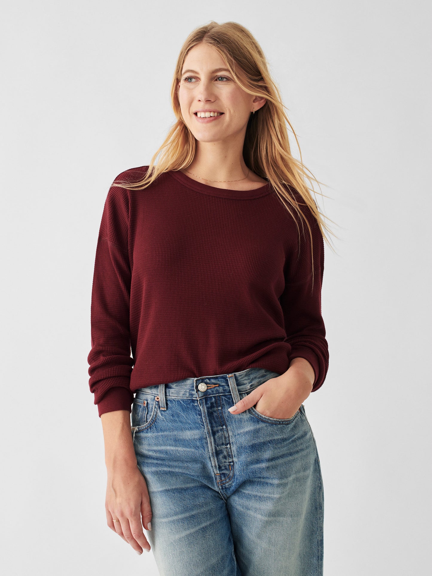 Waffle Layering Crew - Maroon Banner - M