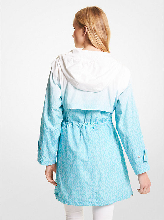 Ombre Logo Ciré Anorak - Turquoise - XXS