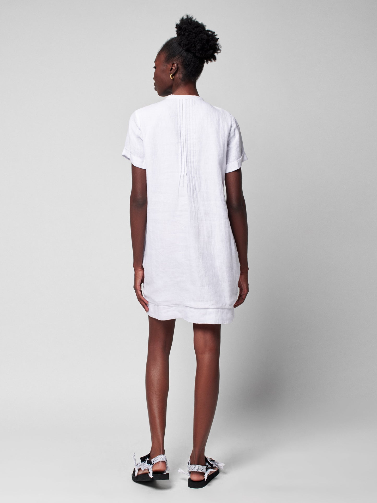 Gemina Linen Dress - White