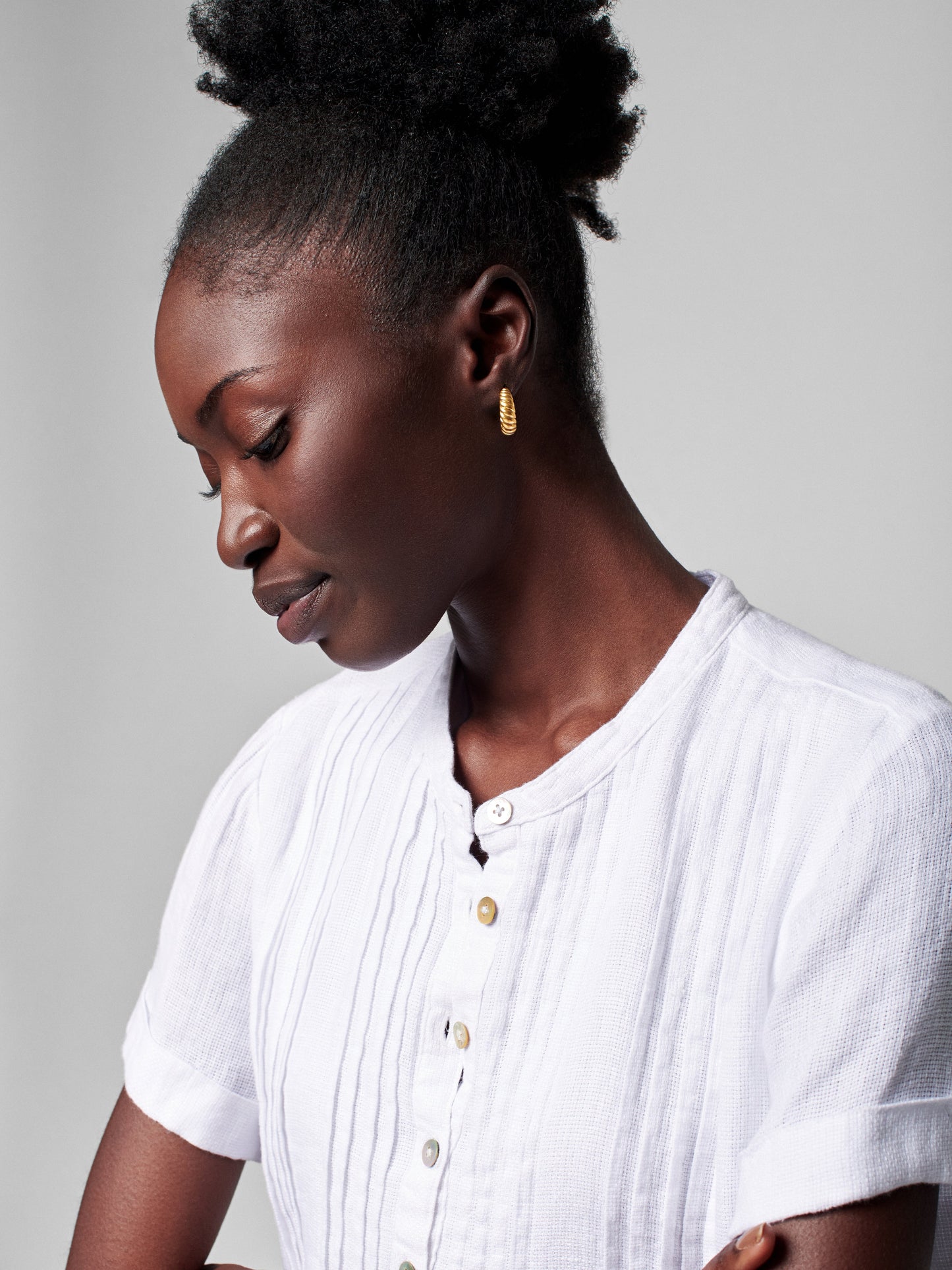 Gemina Linen Dress - White