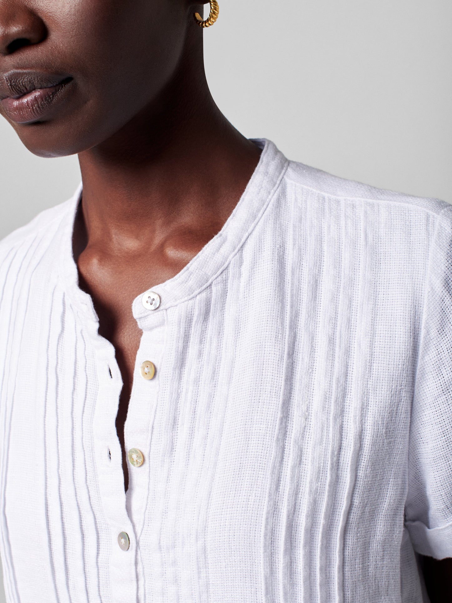 Gemina Linen Dress - White
