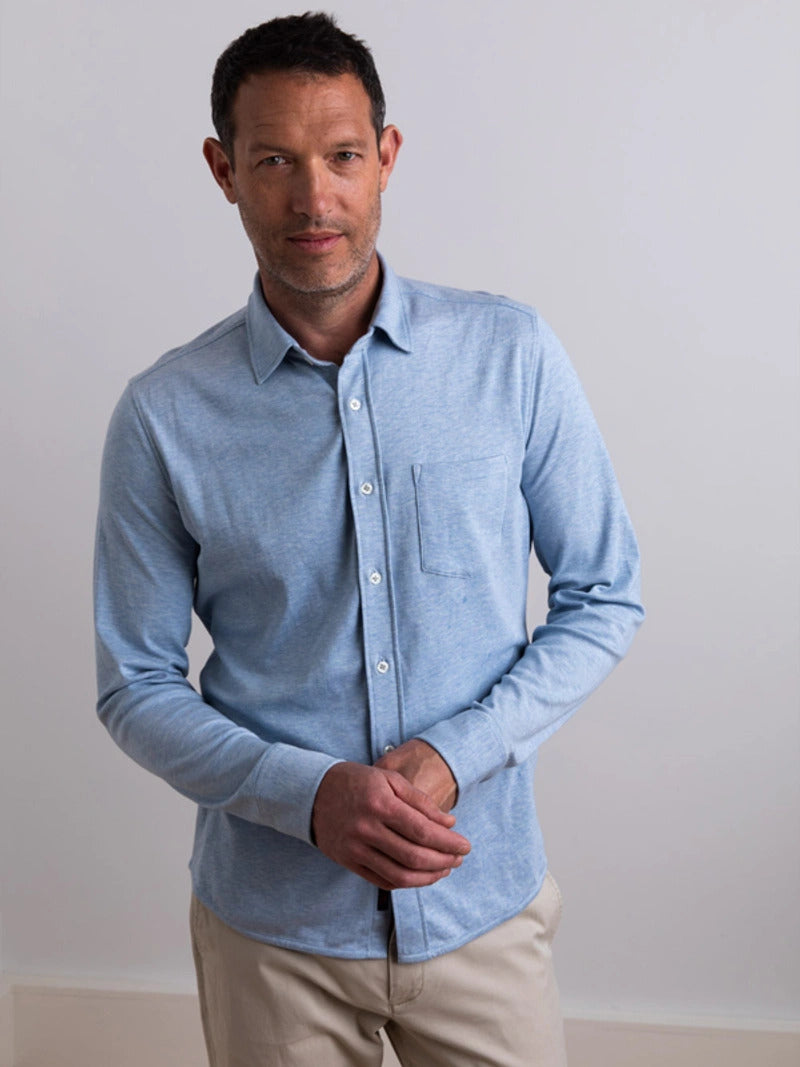 Supima Knit Shirt - Light Blue Heather - M