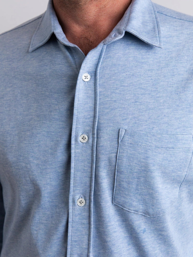 Supima Knit Shirt - Light Blue Heather - M