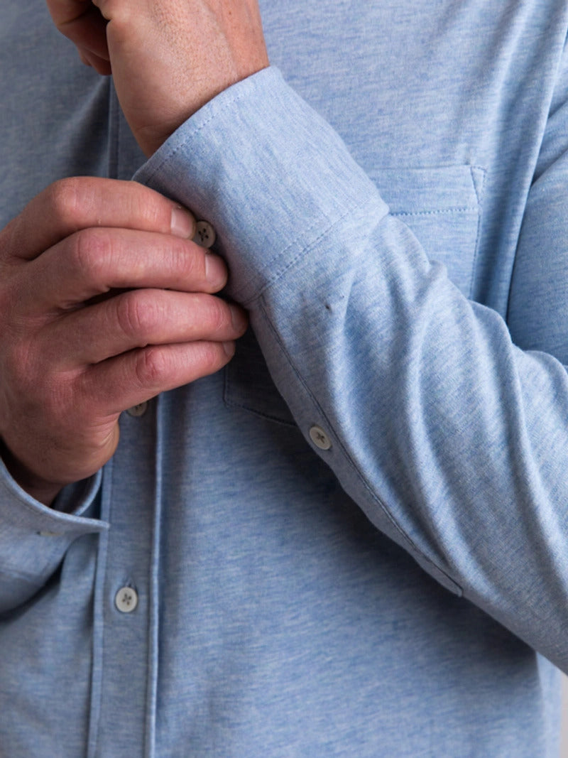 Supima Knit Shirt - Light Blue Heather - M