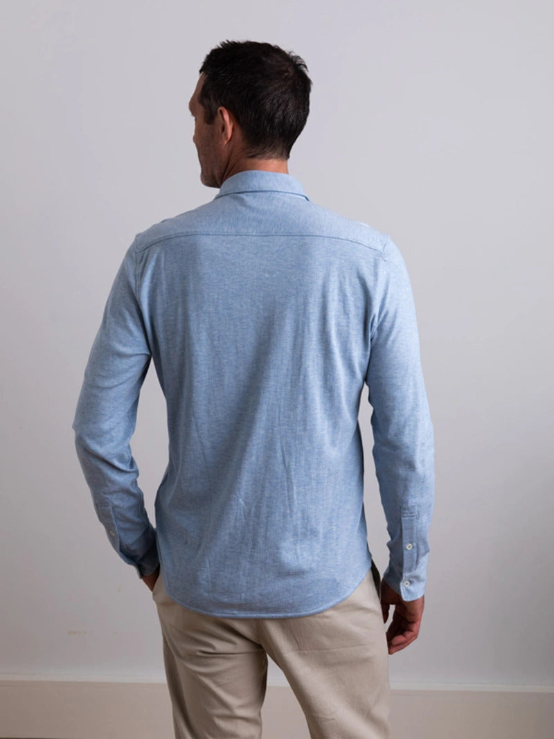 Supima Knit Shirt - Light Blue Heather - M