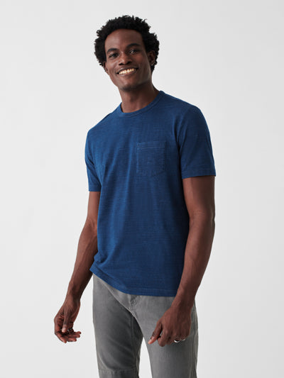 Short-Sleeve Indigo Pocket Tee - Dark Indigo Wash