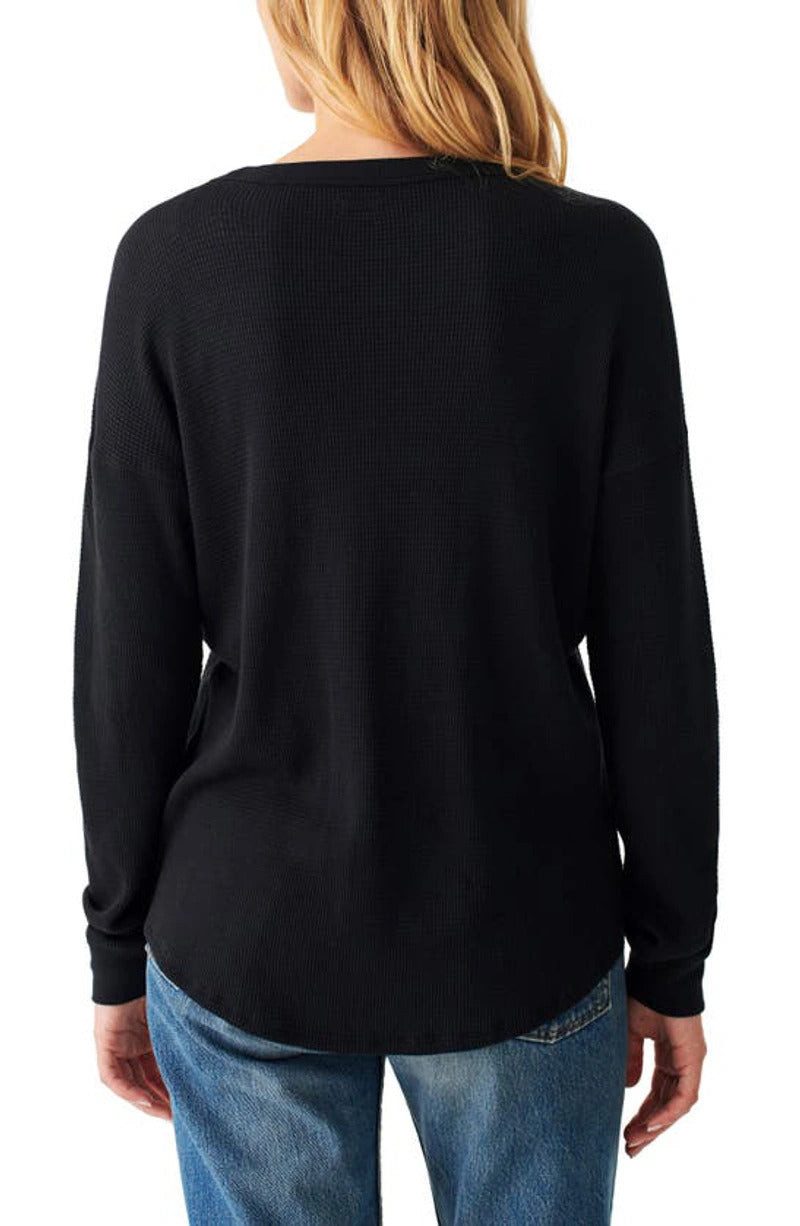 Waffle Layering Crew - Black - S