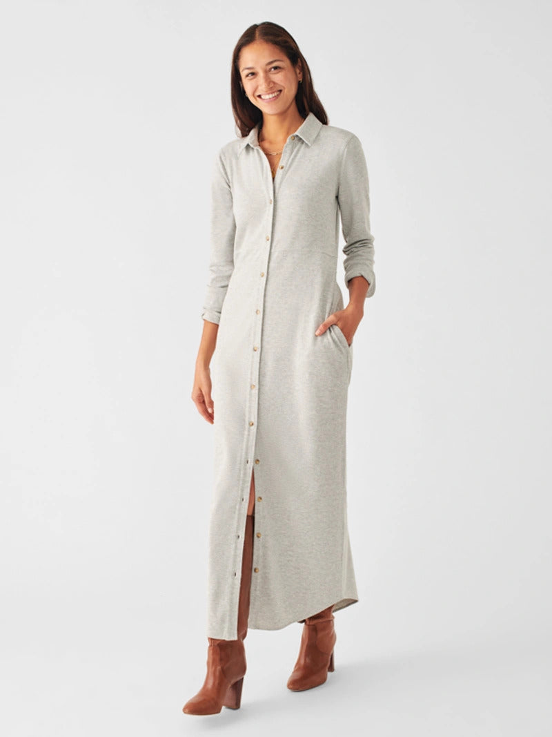 Legend Sweater Long Dress - Light Heather Grey