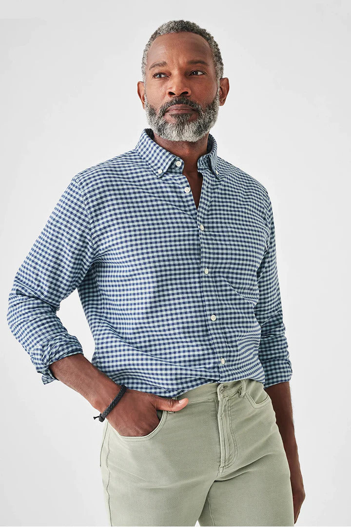 Stretch Oxford Shirt 2.0 - Ocean Teal Gingham - L