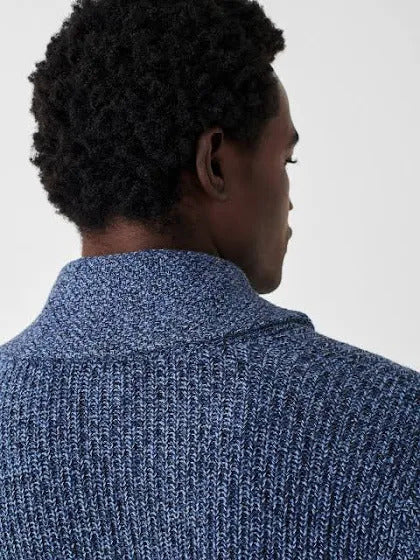 Marled Cotton Cardigan - Blue Navy Marl