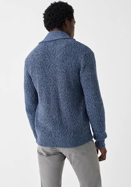 Marled Cotton Cardigan - Blue Navy Marl