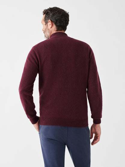 Jackson Hole Quarter Zip Sweater - Claret Heather - M