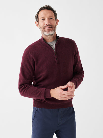 Jackson Hole Quarter Zip Sweater - Claret Heather - M