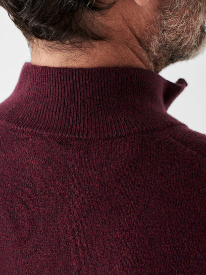 Jackson Hole Quarter Zip Sweater - Claret Heather - M