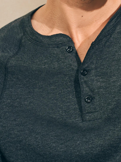 Cloud™ Long-Sleeve Henley - Charcoal Heather - M