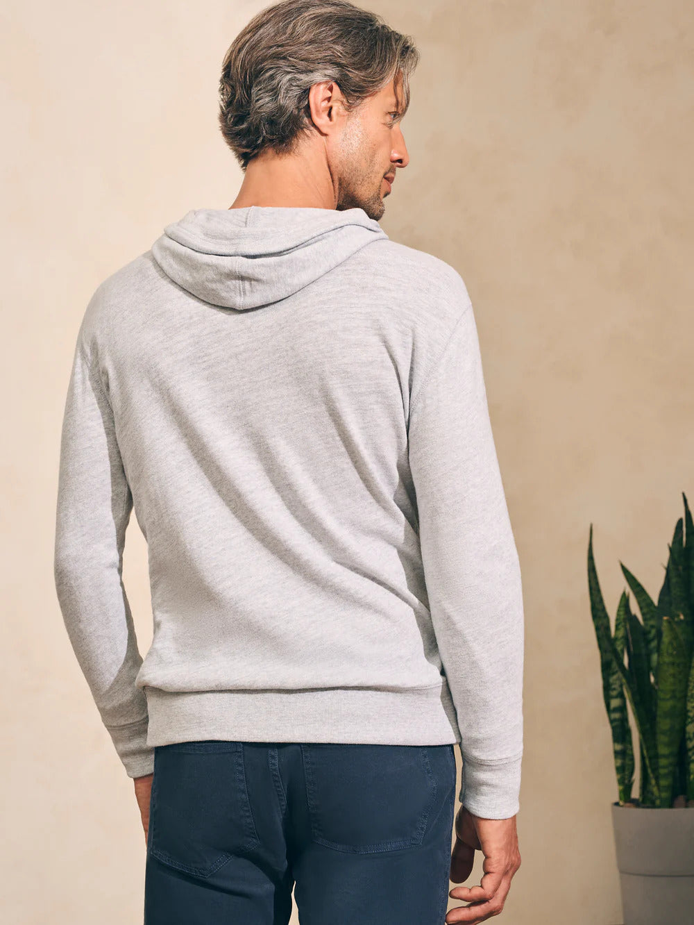 Slub Cotton Hoodie - Light Grey Heather - M
