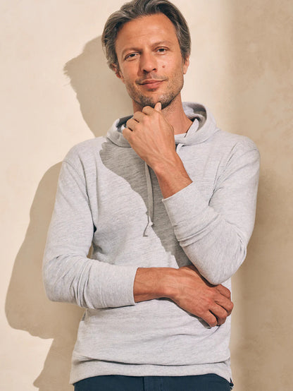 Slub Cotton Hoodie  - Light Grey Heather