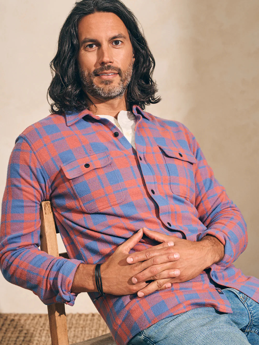 Legend™ Sweater Shirt  - Rose Blue Check - M