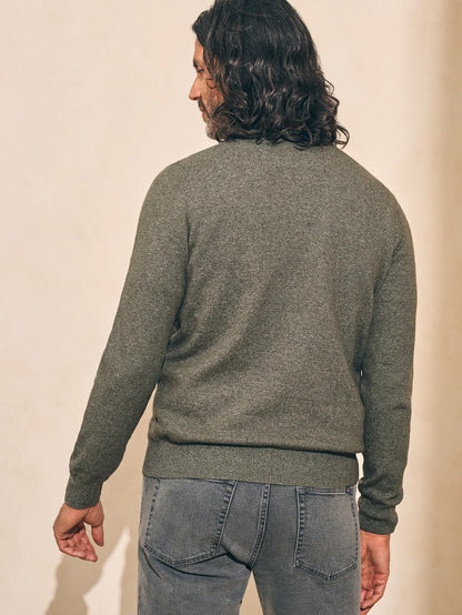 Jackson Hole Crew Sweater - Olive Heather