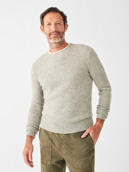 Cashmere Wool Crew - Snow Grey Melange - M